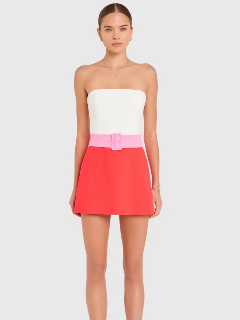 Amanda Uprichard Strapless Mini Fae Romper in Ivory Crimson! Size medium!
